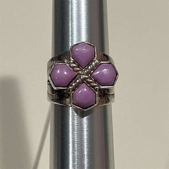 Jay King Vintage Sterling Silver Phosphorite Gemstone Cocktail Ring Size 7 - Picture 9 of 11